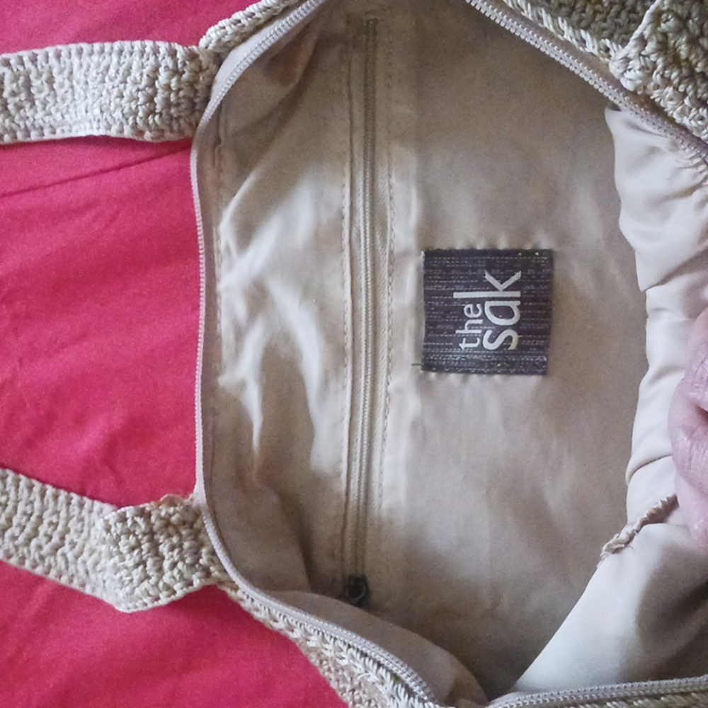 Handcrafted Tan Crochet Bag with Multicolor Accents - Picture 2 of 2